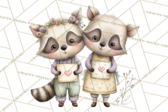 Cute Woodland Valentine Animals Clipart PNG Product Image 5