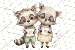 Cute Woodland Valentine Animals Clipart PNG Product Image 5