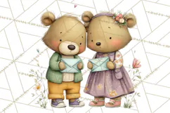 Cute Woodland Valentine Animals Clipart PNG Product Image 2