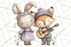 Cute Woodland Valentine Animals Clipart PNG Product Image 3