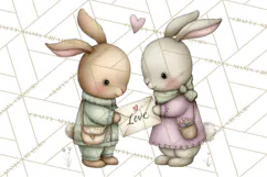 Cute Woodland Valentine Animals Clipart PNG Product Image 5