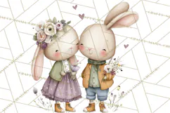Cute Woodland Valentine Animals Clipart PNG Product Image 2