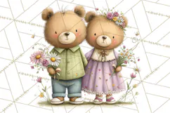 Cute Woodland Valentine Animals Clipart PNG Product Image 2
