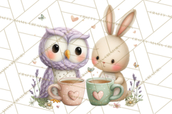 Cute Woodland Valentine Animals Clipart PNG Product Image 4