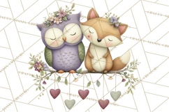 Cute Woodland Valentine Animals Clipart PNG Product Image 5