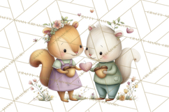 Cute Woodland Valentine Animals Clipart PNG Product Image 3