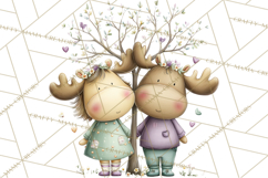 Cute Woodland Valentine Animals Clipart PNG Product Image 2