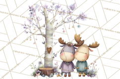 Cute Woodland Valentine Animals Clipart PNG Product Image 3