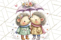 Cute Woodland Valentine Animals Clipart PNG Product Image 4