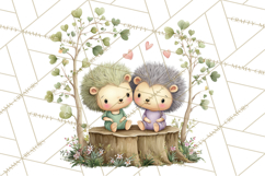 Cute Woodland Valentine Animals Clipart PNG Product Image 3