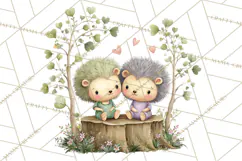 Cute Woodland Valentine Animals Clipart PNG Product Image 3