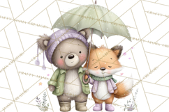 Cute Woodland Valentine Animals Clipart PNG Product Image 4