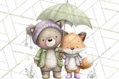 Cute Woodland Valentine Animals Clipart PNG Product Image 4