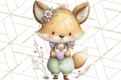 Cute Woodland Valentine Animals Clipart PNG Product Image 3
