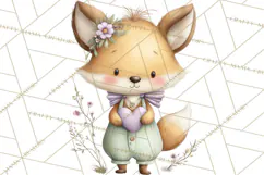 Cute Woodland Valentine Animals Clipart PNG Product Image 3