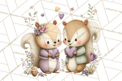 Cute Woodland Valentine Animals Clipart PNG Product Image 4