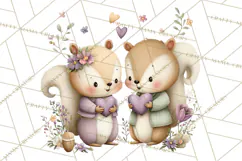 Cute Woodland Valentine Animals Clipart PNG Product Image 4