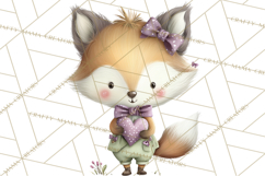 Cute Woodland Valentine Animals Clipart PNG Product Image 4