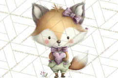 Cute Woodland Valentine Animals Clipart PNG Product Image 4