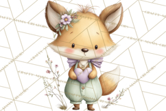Cute Woodland Valentine Animals Clipart PNG Product Image 5