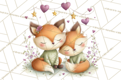 Cute Woodland Valentine Animals Clipart PNG Product Image 3