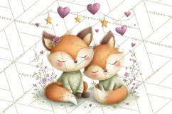 Cute Woodland Valentine Animals Clipart PNG Product Image 3