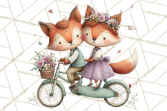 Cute Woodland Valentine Animals Clipart PNG Product Image 4