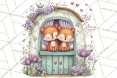 Cute Woodland Valentine Animals Clipart PNG Product Image 5