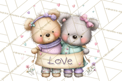Cute Woodland Valentine Animals Clipart PNG Product Image 2