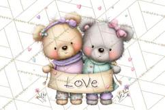 Cute Woodland Valentine Animals Clipart PNG Product Image 2