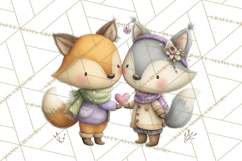 Cute Woodland Valentine Animals Clipart PNG Product Image 5