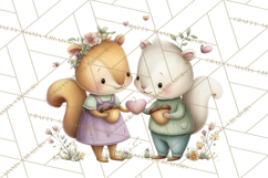 Cute Woodland Valentine Animals Clipart PNG Product Image 5