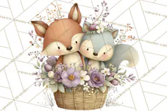 Cute Woodland Valentine Animals Clipart PNG Product Image 2