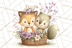 Cute Woodland Valentine Animals Clipart PNG Product Image 3