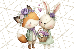 Cute Woodland Valentine Animals Clipart PNG Product Image 4