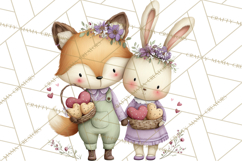 Cute Woodland Valentine Animals Clipart PNG Product Image 5