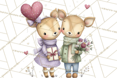 Cute Woodland Valentine Animals Clipart PNG Product Image 4