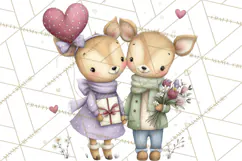 Cute Woodland Valentine Animals Clipart PNG Product Image 4