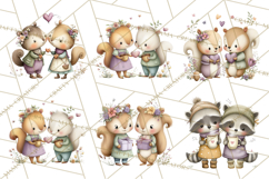 Cute Woodland Valentine Animals Clipart PNG Product Image 8