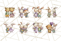 Cute Woodland Valentine Animals Clipart PNG Product Image 2