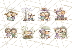 Cute Woodland Valentine Animals Clipart PNG Product Image 7