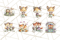 Cute Woodland Valentine Animals Clipart PNG Product Image 5