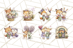 Cute Woodland Valentine Animals Clipart PNG Product Image 6