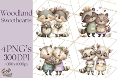 Cute Woodland Valentine Animals Clipart PNG Product Image 1