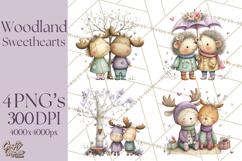 Cute Woodland Valentine Animals Clipart PNG Product Image 1