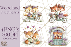 Cute Woodland Valentine Animals Clipart PNG Product Image 1