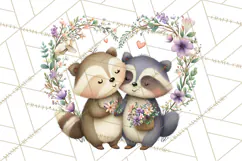 Cute Woodland Valentine Animals Clipart PNG Product Image 5