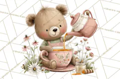 Woodland Animals Tea Party Clipart PNG Product Image 2