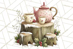 Woodland Animals Tea Party Clipart PNG Product Image 3