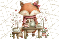 Woodland Animals Tea Party Clipart PNG Product Image 3